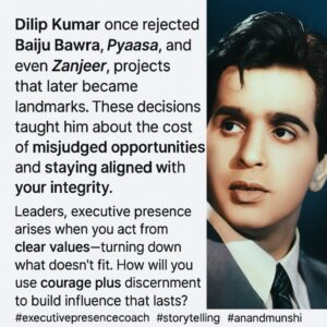 Dilip Kumar Demonstrated Executive Presence & Storytelling Skills of Leaders by Executive Presence Coach Anand Munshi