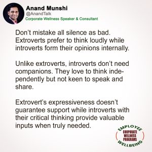 Extroverts - Corporate Wellbeing Quotes by Motivational Speaker Anand Munshi