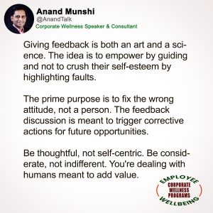 Feedback - Corporate Wellbeing Quotes by Motivational Speaker Anand Munshi