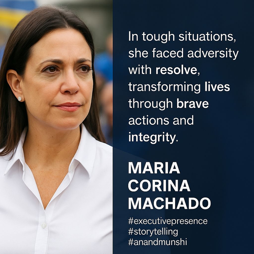 Maria Corina Machado Demonstrated Executive Presence & Storytelling Skills of Leaders by Executive Presence Coach Anand Munshi