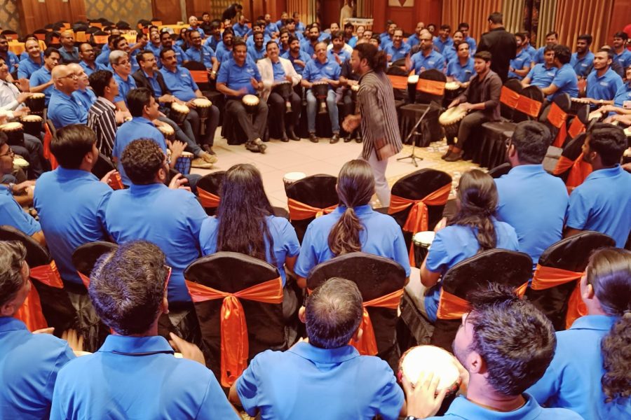 High Energy & Harmony - Corporate Drum Circles Team Bonding Activity in India Mumbai, Delhi, Hyderabad, Bangalore, Pune, Chennai, Kolkata, Jaipur, Goa by Anand Munshi